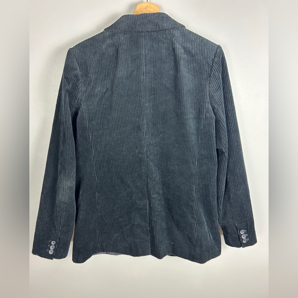 BANANA REPUBLIC Black Corduroy Blazer Women's 12 Office Career Holiday Party - Picture 3 of 6